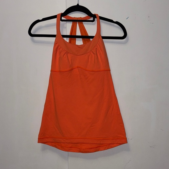 lululemon athletica Tops - Lululemon Athletica Vibrant Orange Halter Tank Top